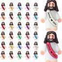 30PCS Little Jesus Figures, Mini Jesus Figurines in Bulk, Multicolor Tiny Jesus Figures, Miniature Figurines to Hide and Seek Religious Gifts for Easter Egg Stuffers