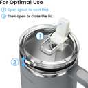 For Travel & Gym Never Drink from a Moldy Lid Again: 40oz Hygienic Tumbler, 100% Leakproof Lid & Removable Foldable Spout. Reinforced Base, Fits Cup Holders - Gray