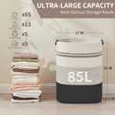AINUOQI Laundry Basket with Handles - Blanket Basket & Hampers for Bedroom Aesthetic, Laundry Hamper & Blanket Storage for Living Room, Clothes Hamper, Tall, Large 17" x 14" x 22, Black & White