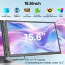 KEFEYA 15.6" Laptop Screen Extender, Includes Power Bank, FHD 1080P IPS Triple Laptop Monitor Extender for 13-17" Laptops, Plug & Play with HDMI/USB-A/TYPE-C/Hub, Compatible with Windows, Mac, Android