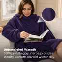 Bedsure Wearable Blanket Hoodie Gifts for Women, Warm Cozy Giant Hoodie Blanket Oversized Sweatshirt Present for Mom Wife GF Men Adult, Dark Purple (Standard)