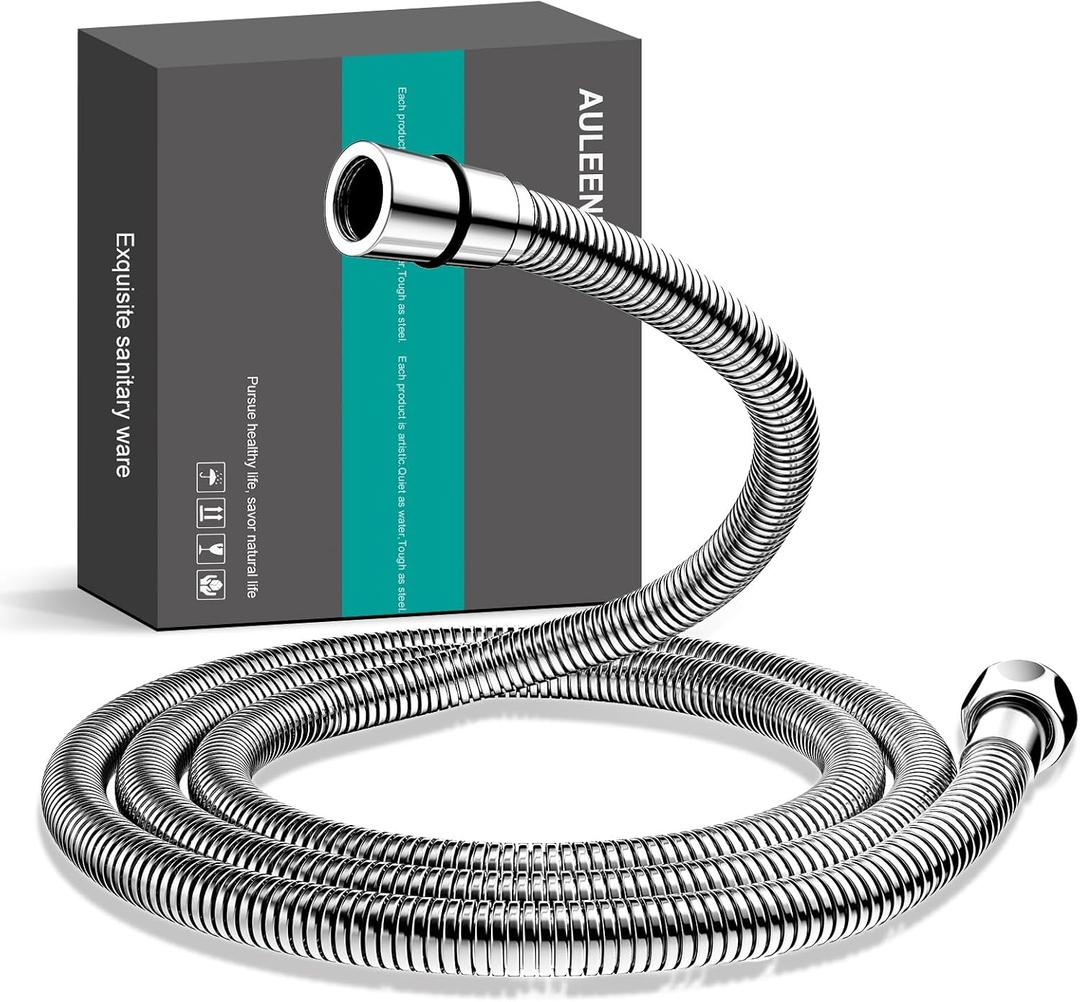 AULEEND Shower Hose 304 Stainless Steel Extra Long Shower Hose Replacement Handheld Shower Head Hose Extension (Chrome, 78 inch)