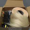 Sirydtm 28" Mannequin Head with Human Hair Light Blonde 80% Real Hair Blue Eyes Styling Practice Mannequin Head Doll Head for Cosmetology & Hairdresser with Free Clamp Stand and Tools（613#）