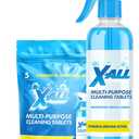 X-ALL Multi-Purpose Cleaner - Spray Bottle and 5x Cleaning Tablets - Cleaner for Oven, Kitchen & Floor surfaces, and Removes Grease and Grime