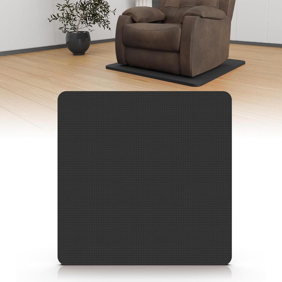 Recliner Pads for Hardwood Floors, Recliner Floor Protectors Furniture Pads to Keep Furniture from Sliding, Under Recliner Mat for Hardwood Floors Swivel Chair Recliner Non Slip Grippers Black