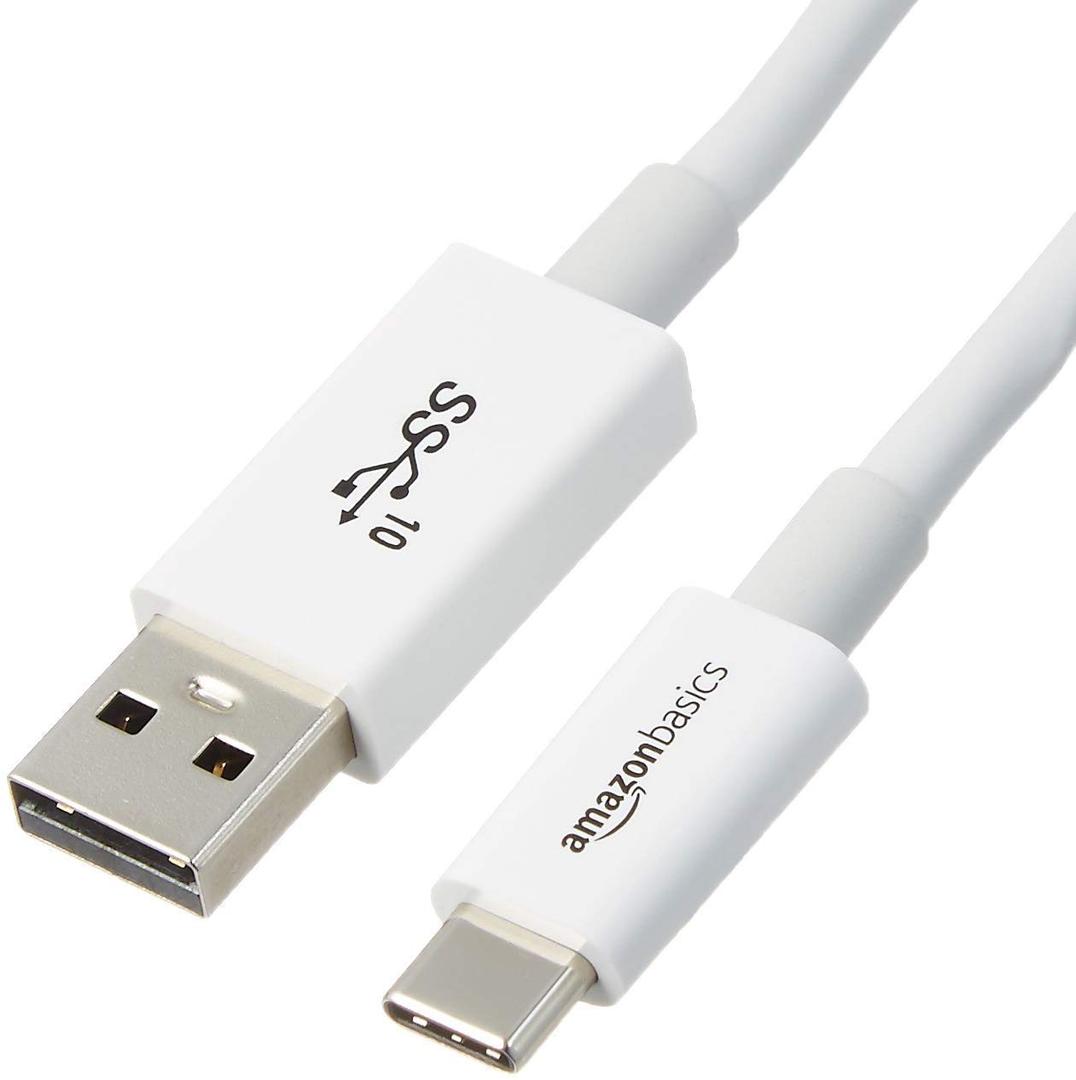 Amazon Basics USB-C to USB-A 3.1 Gen 2 High-Speed Charging Cable, 10Gbps, USB-IF Certified, for Apple iPhone 16/15, iPad, Samsung Galaxy, Tablets, Laptops, 3 Foot, White