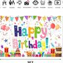 9x6ft Happy Birthday Backdrop Banner Colorful Party for Boys Girls Birthday Decorations Balloon Wall Posters Background Cake Tablecloth Photo Props Supplies BJOKAT0026