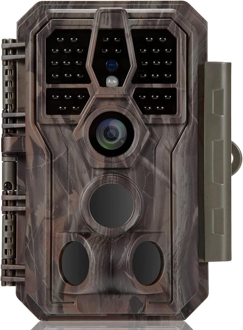 GardePro E5 Trail Camera (Non-Cellular, Non-WiFi), 48MP Photo & 1296P HD Video, 0.1s Trigger, 100ft No-Glow Night Vision, Motion Activated Wildlife Camera