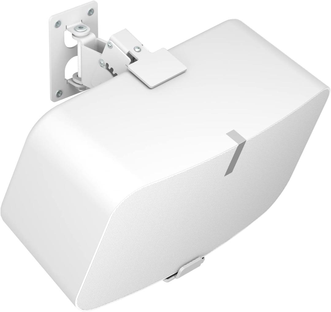 Yibracki Heavy Duty Speaker Wall Mount for Sonos 5 & Play 5 Mount - Tilt & Swivel Adjustable for Sonos 5 & Five Wall Mount and Sonos Play 5 Gen 2 Mounting Bracket, White
