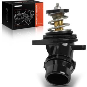 A-Premium Engine Coolant Thermostat Housing Assembly with Seal Compatible with Volkswagen Jetta, Jetta City, Passat, Golf, Tiguan, Beetle, CC, Eos, GTI & Audi A4, Q5, Q7, A5, A6, A3, Q3, TT Quattro