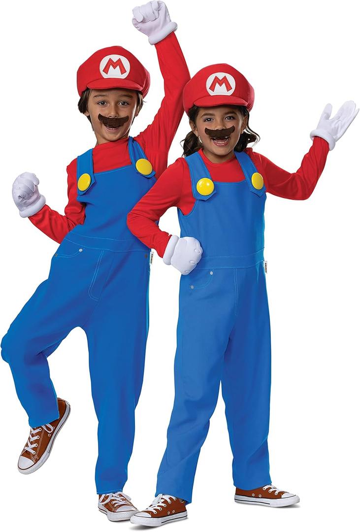 Nintendo Super Mario Bros Costume, Officially Licensed Super Mario Bros. Costume and Accessories for Kids (Small (4-6))