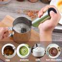Rechargeable Milk Frother, Electric Coffee Foamer, Handheld Drink Mixer for Latte, Cappuccino, Coffee, Eggs, Hot Chocolate, Protein,Green