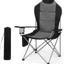 OUTSIDER Folding Camping Chair for Adults Heavy Duty Supports 400 lbs, Portable Outdoor Chair with Cup Holder, Side Pocket & Large Rear Storage Bag, Lightweight Lawn Chair for Camping (Style-4, 1)