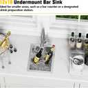 12x16In Stainless Steel Kitchen And Bar Sink - Small Undermount Single Bowl Drop In Staylish Kitchen&Bar Sink Ideal Choice For Small Space, Prep Area, RV With Bottom Grid,Soap Mat And Drain Assembly