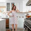 Nightgowns for Women, Women's Sleepwear Lightweight Cotton Nightdress, Crew Neck Sleepshirt Sleeveless Loose Fit (Blue, S)