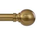 Warm Gold Curtain Rods for Windows Small 28 to 48 Inch 1" Diameter Short Adjustable Heavy Duty Antique Brass Metal Decorative with Finials Vintage Brushed Bronze for Living Room Bedroom Kitchen