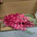 72 Pcs Hot Pink Hydrangea Artificial Flowers, Round Floral Bouquet for Home Decor, Wedding, Party, and Seasonal Decoration, Realistic Fake Flowers for Centerpieces, Aisle, Table Arrangements