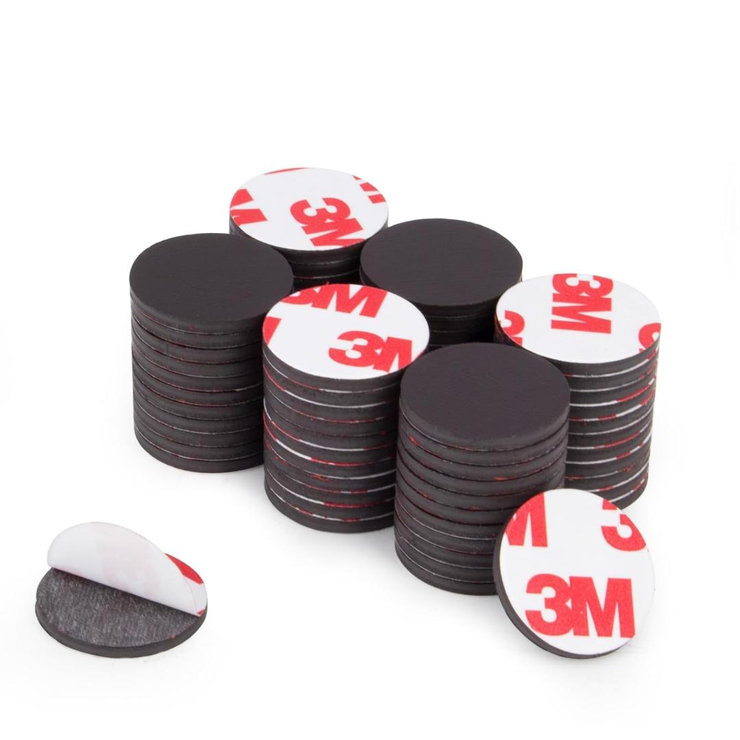 Round Magnets with Adhesive Backing, 30 Pieces 3M Strong Adhesive Magnet Dots (Diameter 0.8 x 0.08) Anisotropic Circle Magnets for DIY, Art Projects, whiteboards & Fridge