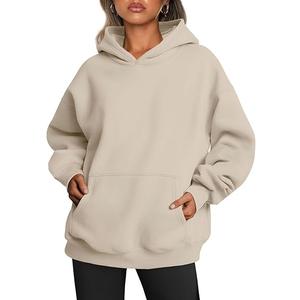 Trendy Queen Womens Oversized Hoodies Fleece Sweatshirts Fall Fashion Pullover Sweaters Winter Clothes Beige 2XL