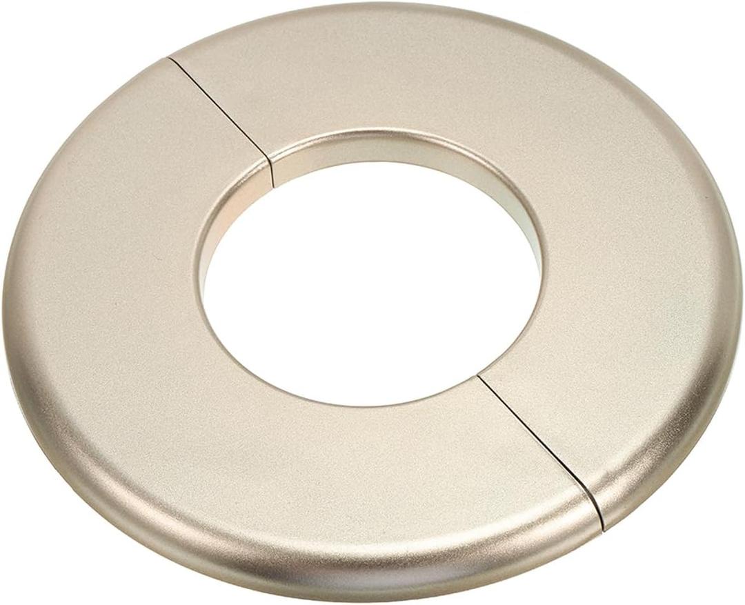 PATIKIL Wall Split Flange 2.01" (51mm),ABS Round Self-Adhesive Escutcheon Plate Buckles Water Pipe Cover for Kitchen Bathroom Arm Pipe Faucet Decoration, Gold