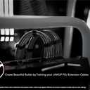 LINKUP - AVA 50cm PSU Cable Extension Sleeved Custom Mod GPU PC Braided w/Comb Kit - Compatible with RTX3090 | 1 x 24 P (20+4) | 2 x 8 P (4+4) CPU | 3 x 8 P (6+2) GPU Set | 500mm - Black