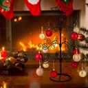 2 FT Jesus Iron Christmas Tree Ornament Display Stand with Hanger Hook Metal Ornament Display Tree Stand Hanger for Jesus Christmas Balls Bauble Decorations Gift Craft Tabletop(Black)