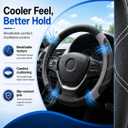 Elantrip Steering Wheel Cover for 14.5" to 15" Wheels, Soft Padded Grip with Anti-Slip Inner Lining, Breathable Comfort for Daily Driving, Easy Install for Cars, SUVs and Trucks, Black/Gray