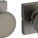 Kwikset Pismo Interior Square Passage Door Knob, Handle for Closet and Hallway Doors, Non-Locking Doorknob, Gunmetal (1 Pack)