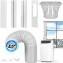 Nihoney Portable AC Window Vent Kit with 5.9" Exhaust Hose Universal Portable Air Conditioner Window Seal Kit Adjustable 59 Inch Length Exhaust Hose for Sliding Horizontal&Vertical Windows