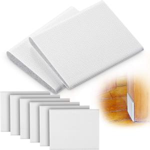 Jetec 6 Pieces Self-Adhesive Door Corner Seals, Gap Filler Seal Strip Weather Stripping Draft Stopper Door Frame Seal Corner Foam for Weather Protection Isolation of Noise(White)