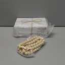 Decorative Books for Home Decor, White Faux Books for Decoration, Rustic Farmhouse Stacked Display Books with 52in Wood Bead Garland for Coffee Tables Living Room, (Home Sweet Home)