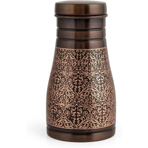 Pure Copper Water Bottle for Drinking Water  Bedside Water Carafe  Copper Vessel for Sports and Yoga  Copper Gifts for Anniversary  34 Oz