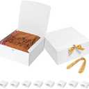 Mcfleet Large Gift Boxes with Lids 12x12x5 Inches 8 Pack Bridesmaid Proposal Boxes White Extra Deep Gift Box for Presents, Craft Boxes for Christmas, Wedding, Graduation, Holiday, Birthday Gift