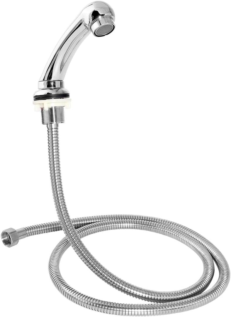 Shower Head with Hose for Salon Hair Wash, High Pressure Showerhead, Shampoo Bowl Sprayer Head Hose, Replacement Part for Barber Shop Spa Rehab (Silver)