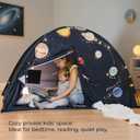 Tiny Land Space Galaxy Bed Tent for Kids Sleep Bed Canopy with 9 Planets Design, Easy-to-Install Indoor Kids Play Tent, Imaginative Playhouse, Ideal Gift for Boys & Girls 77" x 40" x 46"