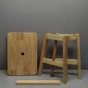 Solid Wood Stool, 18 Inch Rectangle Patio Wooden Stools (Rectangle 18")