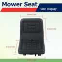 Autoparts Universal Compact High Back Lawn Tractor Seat, Black Mower Seat With Mounting Bolt Patterns, Comfortable, With Central Drainage Holes, Adjustable Seat For Forklifts, Dozers