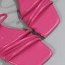 GORGLITTER Women's Cute Strappy Sandals Flat Sandals Toe Ring Summer Slide Sandal Slip on Flip Flops Vacation Trendy Sandals 2025 Light Hot Pink 7.5 (Pink)