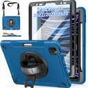 Case for iPad Pro 11 Inch 2022/2021/ 2020/2018: Cover for iPad 11 Inch 4th/ 3rd/ 2nd/ 1st Generation with Screen Protector- Stand- Handle- Shoulder Strap- Pencil Holder Blue