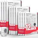 IDEATECH 12Pack Vacuum Storage Bags with Electric Pump, Jumbo Vacuum Seal Bags for Clothing, Bedding & Blankets, Heavy Duty Compression Space Saver Bags with Airtight Seal, Seasonal Storage-4M+4L+4XL