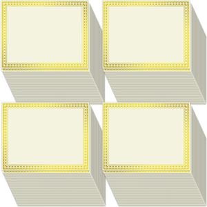 200 Sheet Gold Foil Award Certificate Paper Bulk 8.5 x 11 In for Printing Customizable Blank Cardstock Gold Border Certificate Laser and Inkjet Printer Friendly for Graduation Diploma Achievement (Yellow Ivory)