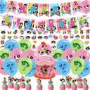 Girls of  Birthday Party Decorations , Girls Birthday Party Favor with Banner, Cake Topper, Cupcake Toppers, Balloons for Boys Girls Fans Party Supplies