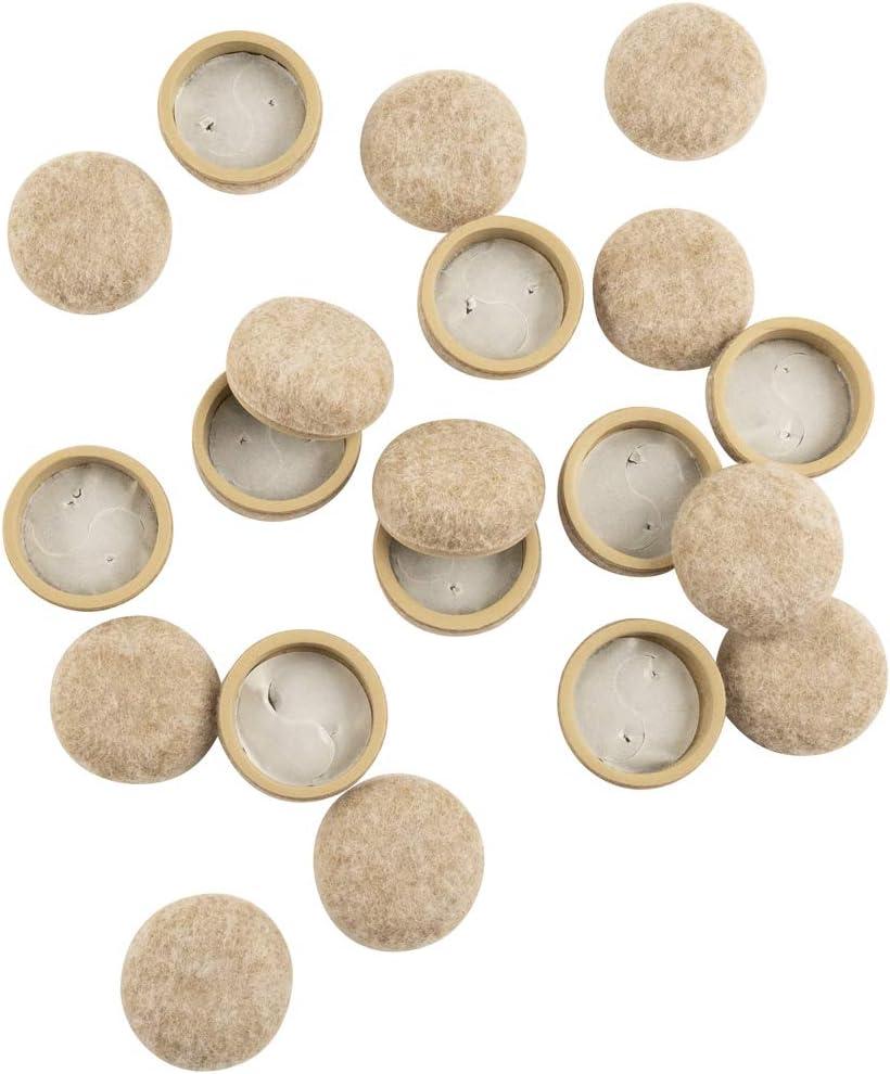 Super Sliders Secure Grip Formed Felt Movers for Furniture to Protect Hard Surfaces, 1.25", Beige (20 Pack) (1 1/4 Inch)