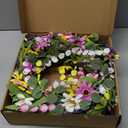 Yawwind 22 Inches Summer Wreaths for Front Door Spring Flower Wreaths Summer Door Wreath Colorful Wildflower Wreath with Daisy Lavender for Window Indoors Outdoor Decor