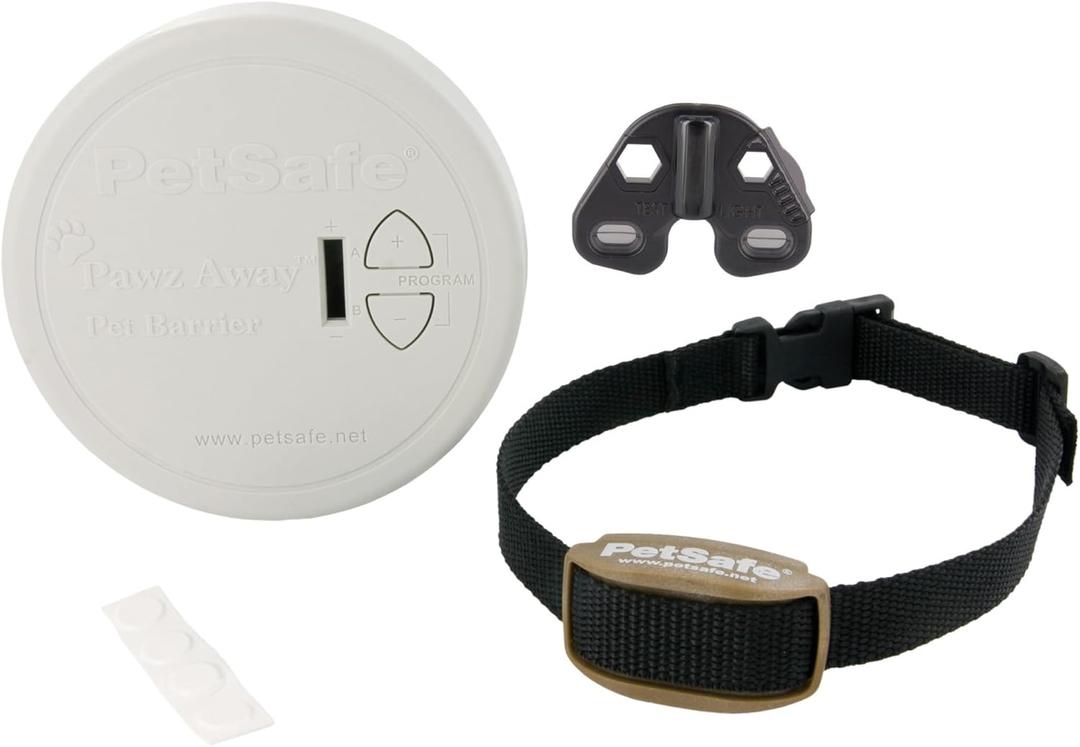 PetSafe Pawz Away Indoor Pet Barrier - Battery-Operated Indoor Invisible Containment Area with Adjustable Compatible Collar - Easy Setup for Furniture Protection