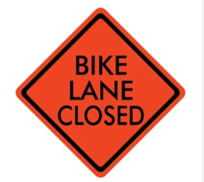 Roll-Up Sign-36" Superbright-Bike Lane Closed Merge