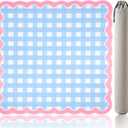 31.5” Crease-Free Scalloped Mahjong Mat with Velvet Bag, Blue