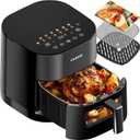 Air Fryer 14-in-1 with Viewing Window, 6Qt Large Capacity, 392 Max Crisp, Airfryer No Filping Dual Heating, Bake, Roast, Dehydrate, Reheat, 1700W Fast Even Easy Meals, Nonstick Dishwasher Safe Basket