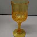 Plastic Wine Glasses Plastic Goblets Vintage Style Cordial Drinking Glasses for Wedding Reception, Grand Event Party Supplies (24, Amber)