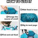 AWOOF Pet Snuffle Mat for Dogs, Interactive Feed Game for Boredom, Encourages Natural Foraging Skills for Cats Dogs Bowl Travel Use, Dog Treat Dispenser Indoor Outdoor Stress Relief (Blue)